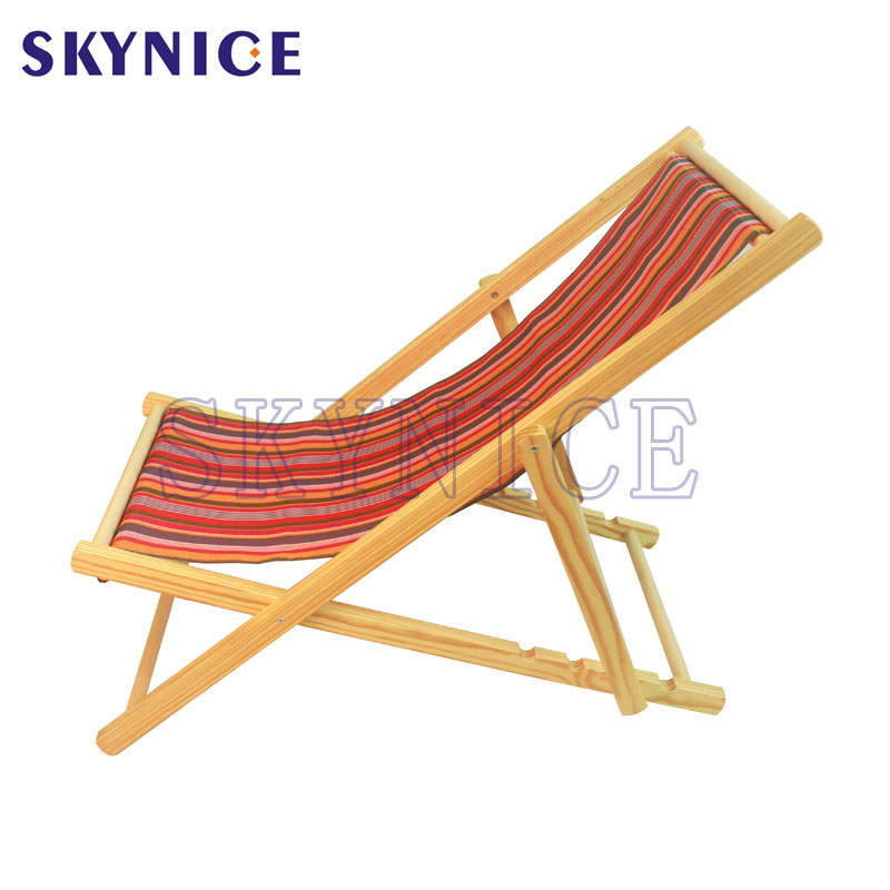في الهواء الطلق خشبية قابلة للطي كرسي الشاطئ حبال